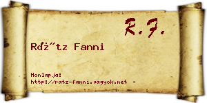 Rátz Fanni névjegykártya