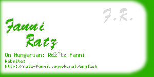 fanni ratz business card